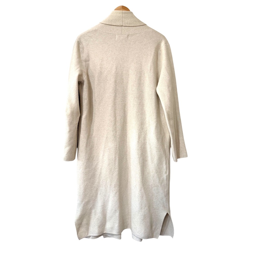 Pinch Cream Longline Open Front Cardigan Sweater Shawl Collar Pockets Womens S/M - Picture 3 of 6